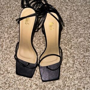 Elegant Black Strappy Heels